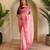 Pink viscose embroidered saree