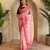 Pink viscose embroidered saree