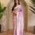 Light purple viscose embroidered saree