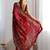 Red georgette saree with contemporary linear sequin embroidery