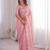Pink embroidered silk blend saree