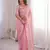 Pink embroidered silk blend saree