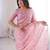 Pink embroidered silk blend saree