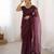 Wine embroidered net saree  with sequins work
