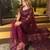 Wine embroidered net saree  with sequins work