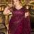 Wine embroidered net saree  with sequins work