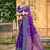 Purple color woven designer soft silk fabric for ethnic party looks