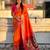 Orange color paithani silk fabric woven designer saree