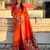 Orange paithani silk fabric woven designer saree