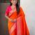Orange color paithani silk fabric woven designer saree