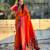 Orange color paithani silk fabric woven designer saree