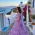 Lavender Net Lehenga Choli with Sequins, Zari & Thread Work with Dupatta