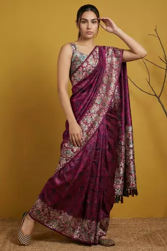  pink glamorous partywear style saree