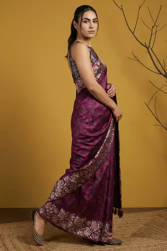  pink glamorous partywear style saree