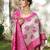 Pink color silk blend woven designer ethnic partywear saree