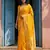 Yellow color silk blend woven designer fabric ceremonial saree