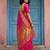 Pink color silk blend woven designer fabric ceremonial saree