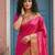 Pink color silk blend woven designer fabric ceremonial saree