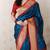 Denim blue color designer traditional rich ceremonial soft silk saree