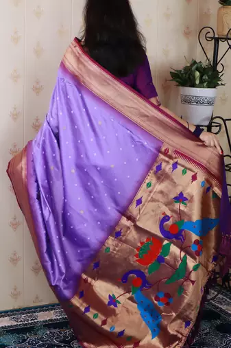 Lavender traditional rich ceremonial soft silk blend saree