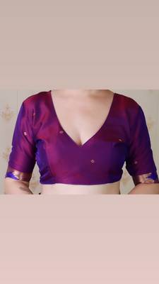 Lavender traditional rich ceremonial soft silk blend saree 5
