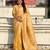 Yellow color kora silk fabric woven leheria designer saree