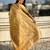 Yellow color kora silk fabric woven leheria designer saree