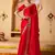 Red heavy wedding special designer pre stitched saree