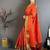 Dark Orange Color weaving butti work  tissue saree