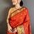 Dark Orange Color weaving butti work  tissue saree