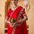 Red color heavy wedding special designer pre stitched saree