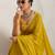 Yellow color heavy wedding special designer pre stitched saree