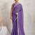 Purple color heavy wedding special designer pre stitched saree