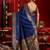 Blue woven paithani silk saree with blouse