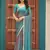Blue color heavy wedding special designer pre stitched saree
