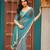 Blue color heavy wedding special designer pre stitched saree