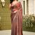 Brown color heavy wedding special designer pre stitched saree