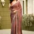 Brown color heavy wedding special designer pre stitched saree