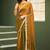 Gold color heavy wedding special designer pre stitched saree