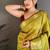 Olive Color weaving butti work  tissue saree