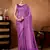 Lavender satin silk fabric ready to wear festive rich bandhani saree