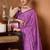 Lavender color satin silk fabric ready to wear festive rich bandhani saree