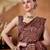 Brown color satin silk fabric ready to wear festive rich bandhani saree