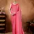 Pink color satin silk fabric ready to wear festive rich bandhani saree