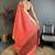 Red Color weaving butti work  tissue saree