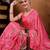 Pink color satin silk fabric ready to wear festive rich bandhani saree