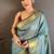 Sky Blue Color weaving butti work  tissue saree
