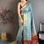 Sky Blue Color weaving butti work  tissue saree