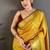 Yellow Color weaving butti work  tissue saree