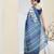 Blue color silk blended designer digital printed partywear saree